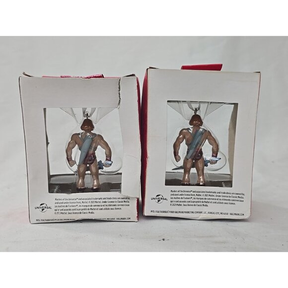 2021 Hallmark Masters Of The Universe He-Man Christmas Tree Ornament 2-PACK NEW - Picture 3 of 4